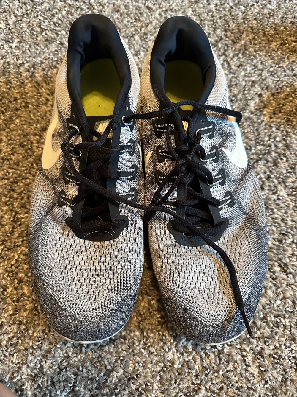 Nike Men’s Gray, Black and White Athletic Running Shoes